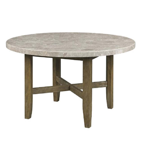 ACME Karsen Marble Top & Rustic Oak Finish Karsen Dining Table Model DN01449