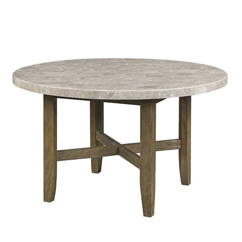 ACME Karsen Marble Top & Rustic Oak Finish Karsen Dining Table Model DN01449