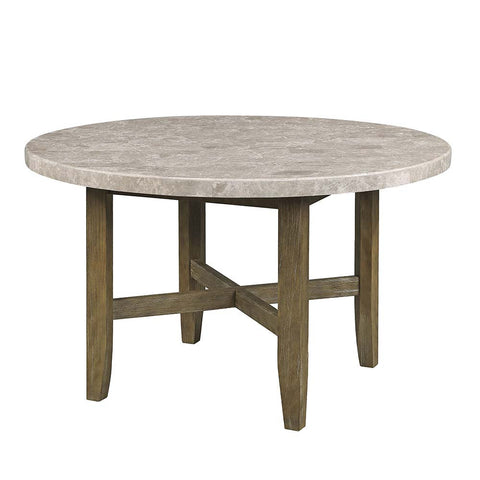 ACME Karsen Marble Top & Rustic Oak Finish Karsen Dining Table Model DN01449