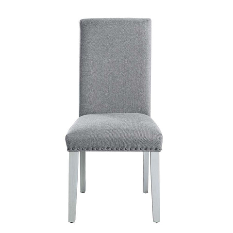 ACME Lanton Gray Linen & Antique White Finish Lanton Side Chair (Set-2) Model DN01452