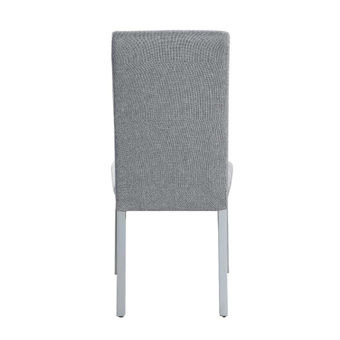 ACME Lanton Gray Linen & Antique White Finish Lanton Side Chair (Set-2) Model DN01452