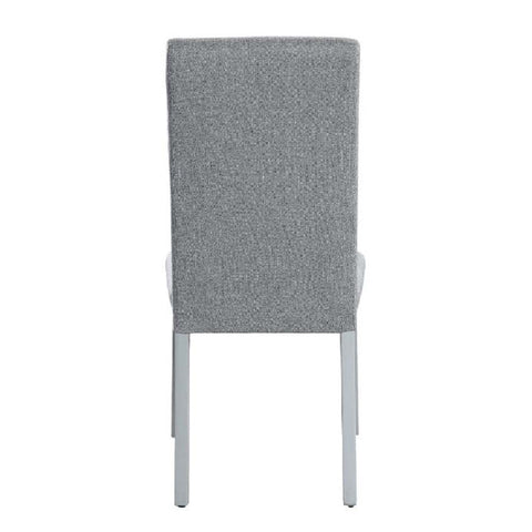ACME Lanton Gray Linen & Antique White Finish Lanton Side Chair (Set-2) Model DN01452