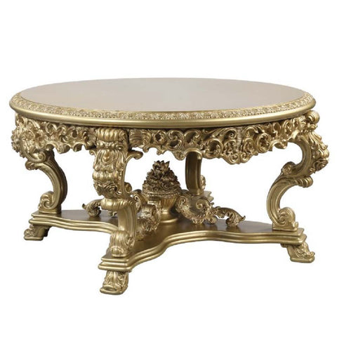 ACME Bernadette Gold Finish Bernadette Dining Table Model DN01469