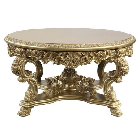 ACME Bernadette Gold Finish Bernadette Dining Table Model DN01469