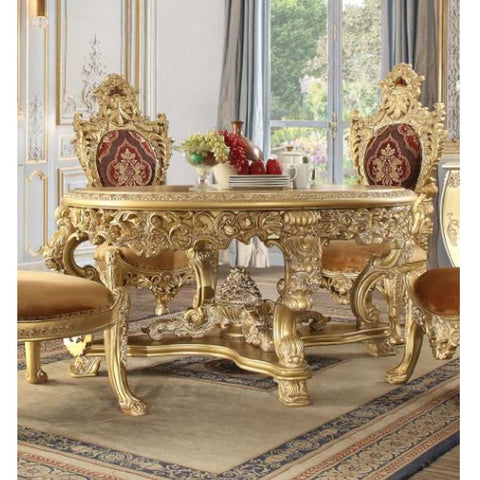 ACME Bernadette Gold Finish Bernadette Dining Table Model DN01469