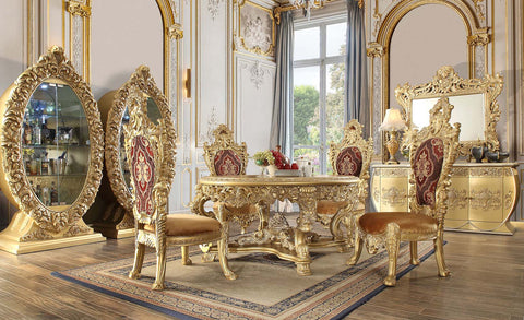 ACME Bernadette Gold Finish Bernadette Dining Table Model DN01469