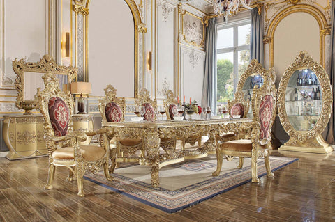 ACME Bernadette Gold Finish Bernadette Dining Table Model DN01470