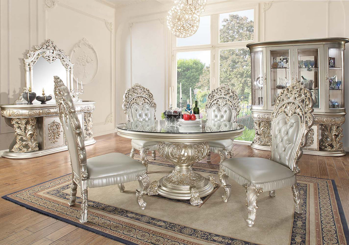 ACME Sandoval Champagne Finish Sandoval Dining Table Model DN01493