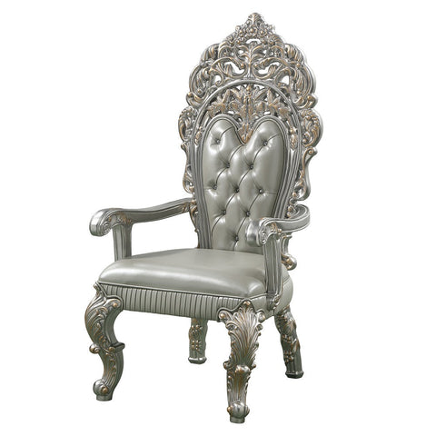 ACME Sandoval Beige PU & Champagne Finish Sandoval Arm Chair (Set-2) Model DN01496