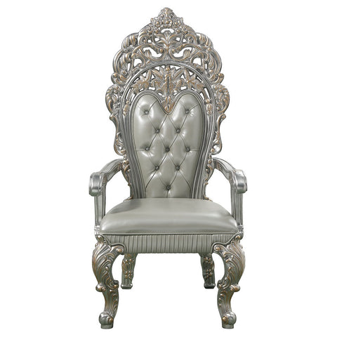 ACME Sandoval Beige PU & Champagne Finish Sandoval Arm Chair (Set-2) Model DN01496