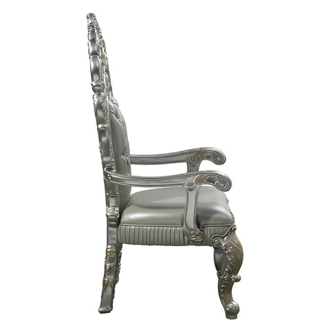 ACME Sandoval Beige PU & Champagne Finish Sandoval Arm Chair (Set-2) Model DN01496
