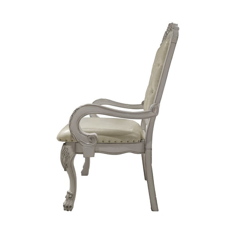 ACME Dresden PU & Bone White Finish Dresden Arm Chair (Set-2) Model DN01697