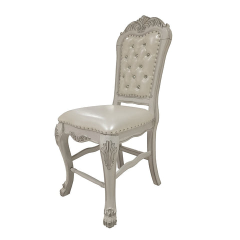ACME Dresden PU & Bone White Finish Dresden Counter Height Chair (Set-2) Model DN01704