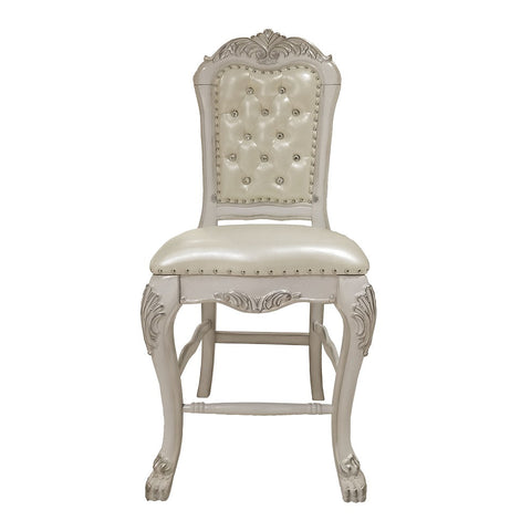 ACME Dresden PU & Bone White Finish Dresden Counter Height Chair (Set-2) Model DN01704