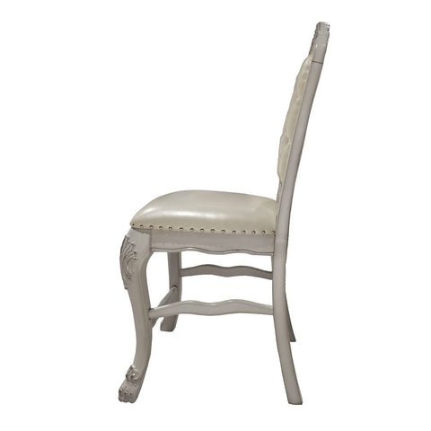ACME Dresden PU & Bone White Finish Dresden Counter Height Chair (Set-2) Model DN01704