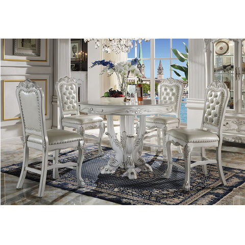 ACME Dresden PU & Bone White Finish Dresden Counter Height Chair (Set-2) Model DN01704