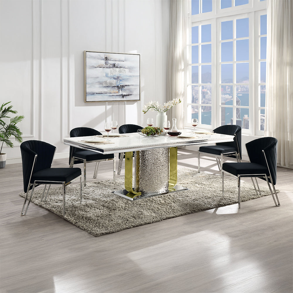 Fadri Dining Table W/Engineering Stone Top & Pedestal Base