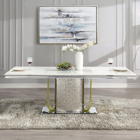 Fadri Dining Table W/Engineering Stone Top & Pedestal Base