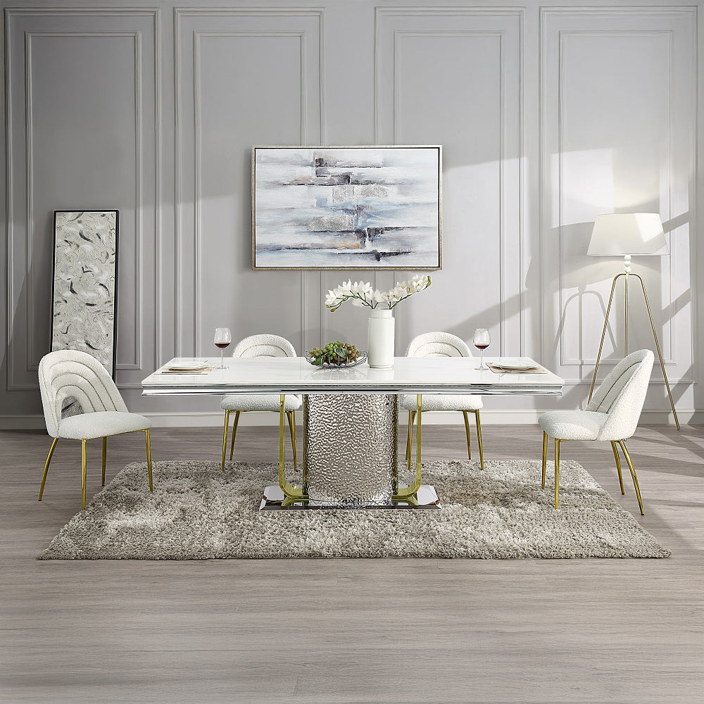 Fadri Dining Table W/Engineering Stone Top & Pedestal Base