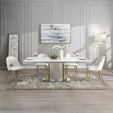 Fadri Dining Table W/Engineering Stone Top & Pedestal Base