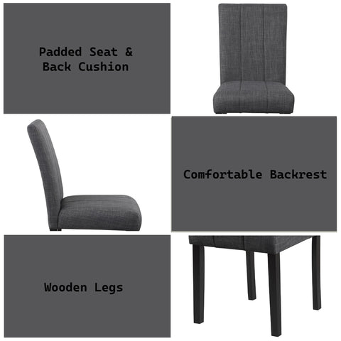 Kusa 5PC Pack Dining Set W/Engineering Stone Top