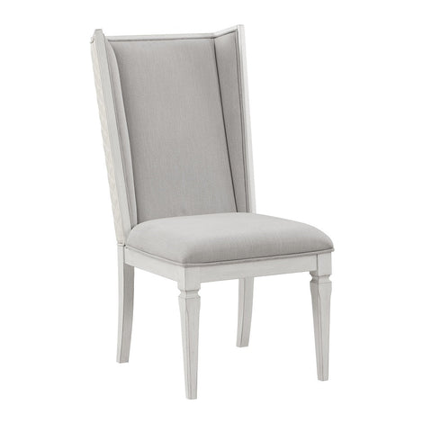ACME Katia Light Gray Linen Weathered White Uphostered Side Chair (Set-2) Model DN02275