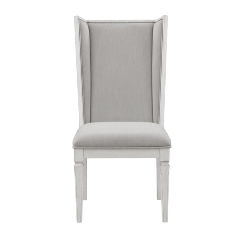 ACME Katia Light Gray Linen Weathered White Uphostered Side Chair (Set-2) Model DN02275