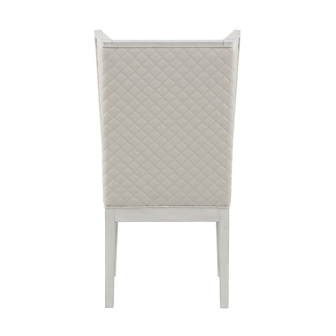 ACME Katia Light Gray Linen Weathered White Uphostered Side Chair (Set-2) Model DN02275