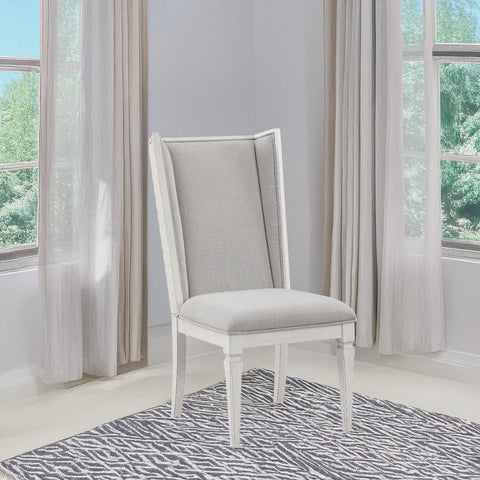ACME Katia Light Gray Linen Weathered White Uphostered Side Chair (Set-2) Model DN02275