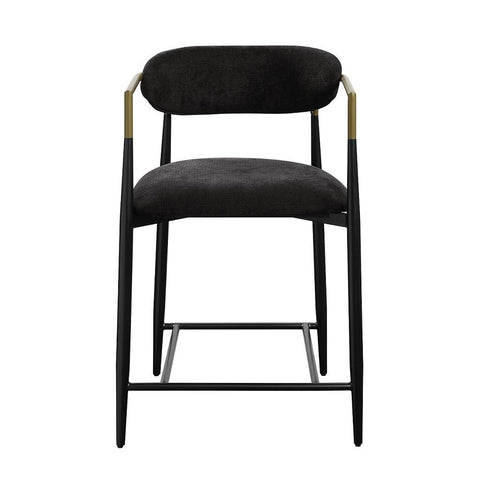 ACME Jaramillo Black Chenille Black Counter Height Chair (Set-2) Model DN02716