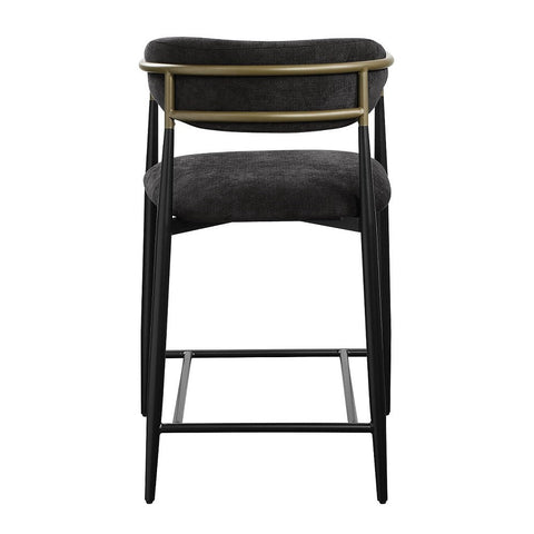 ACME Jaramillo Black Chenille Black Counter Height Chair (Set-2) Model DN02716