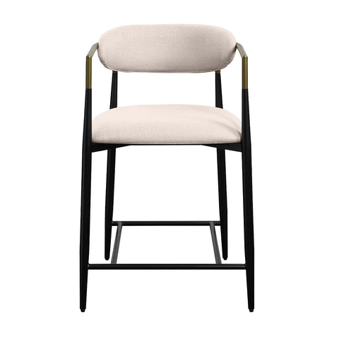 ACME Jaramillo Beige Linen Black Counter Height Chair (Set-2) Model DN02717