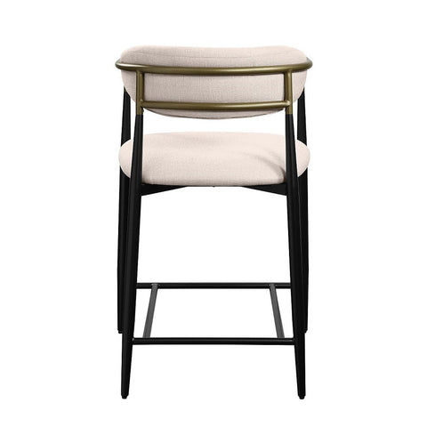 ACME Jaramillo Beige Linen Black Counter Height Chair (Set-2) Model DN02717