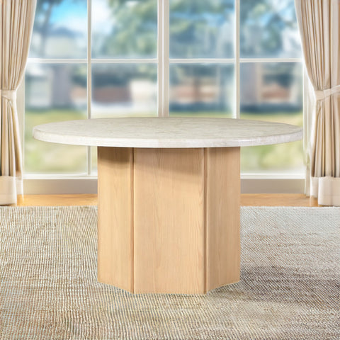 Qwin Round Dining Table W/Marble Top