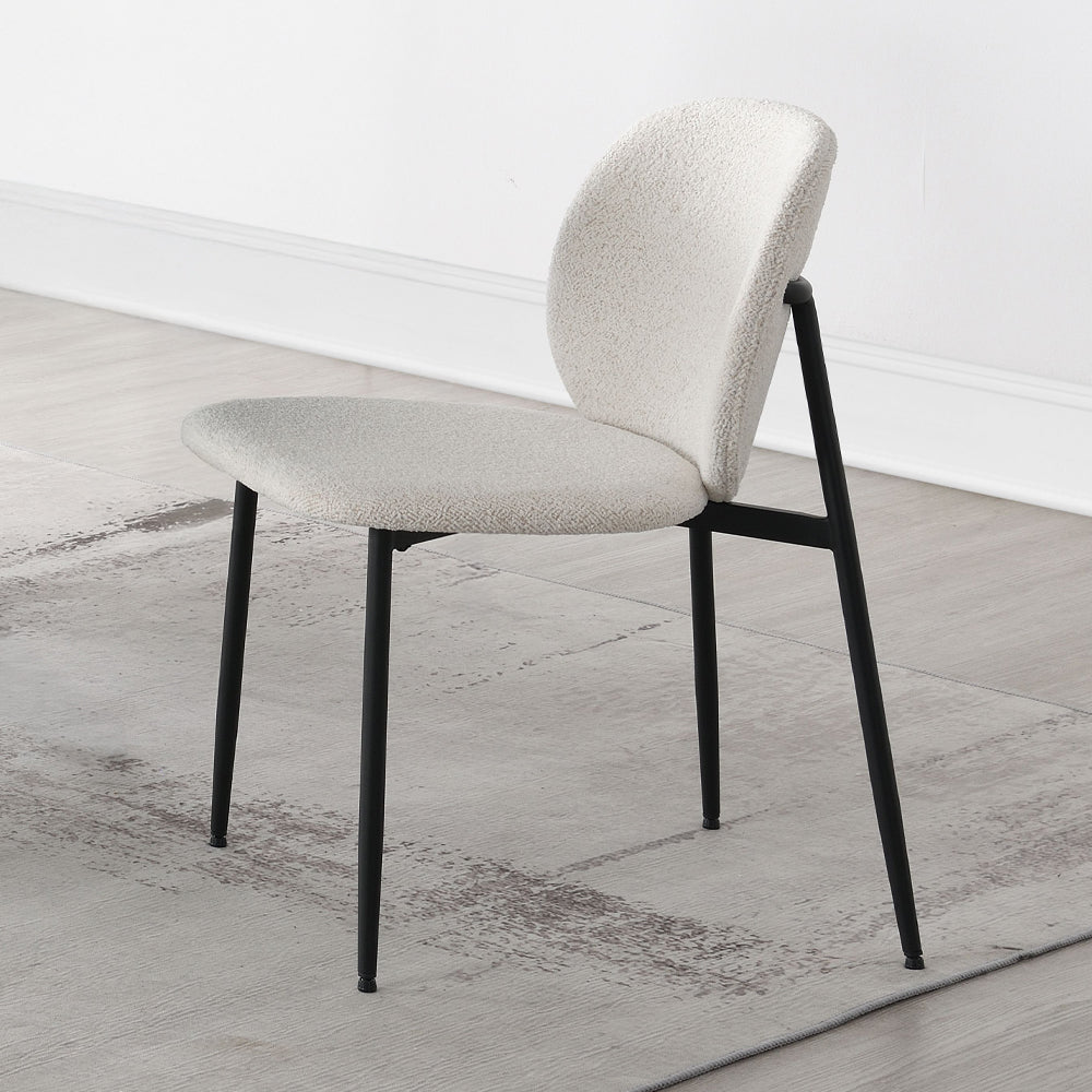 ACME Klaus White Boucle Black Side Chair (Set-2) Model DN03046