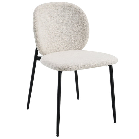 ACME Klaus White Boucle Black Side Chair (Set-2) Model DN03046