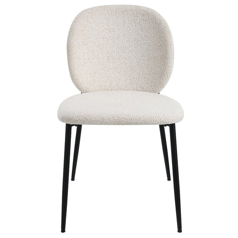 ACME Klaus White Boucle Black Side Chair (Set-2) Model DN03046