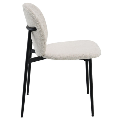 ACME Klaus White Boucle Black Side Chair (Set-2) Model DN03046