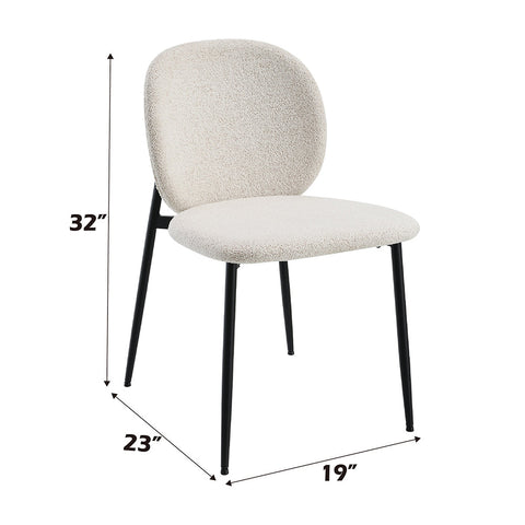 ACME Klaus White Boucle Black Side Chair (Set-2) Model DN03046