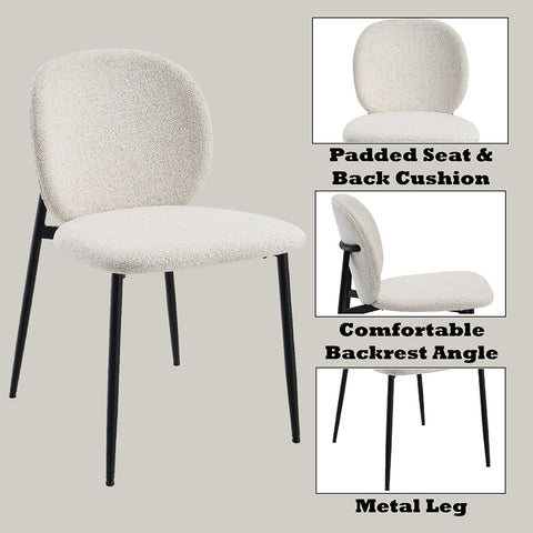 ACME Klaus White Boucle Black Side Chair (Set-2) Model DN03046