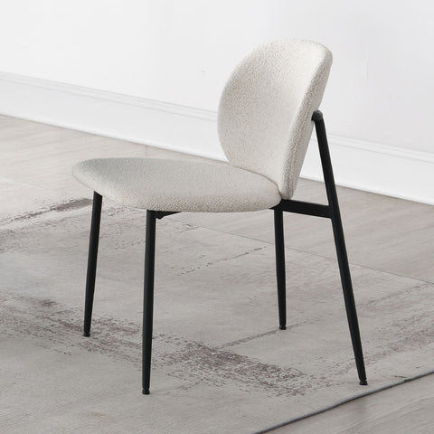 ACME Klaus White Boucle Black Side Chair (Set-2) Model DN03046
