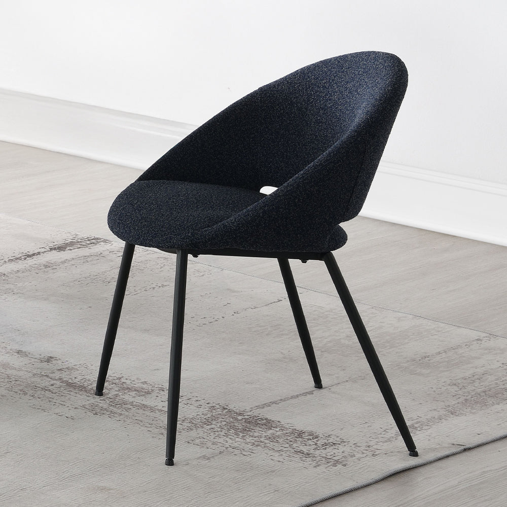 ACME Klaus Navy Boucle Black Side Chair (Set-2) Model DN03047
