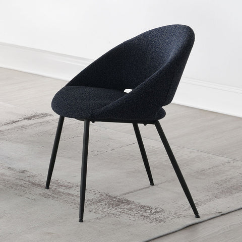 ACME Klaus Navy Boucle Black Side Chair (Set-2) Model DN03047