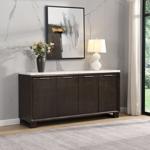 ACME Edwyn Natural Marble Top Espresso Server with Natural Marble Top Model DN03198