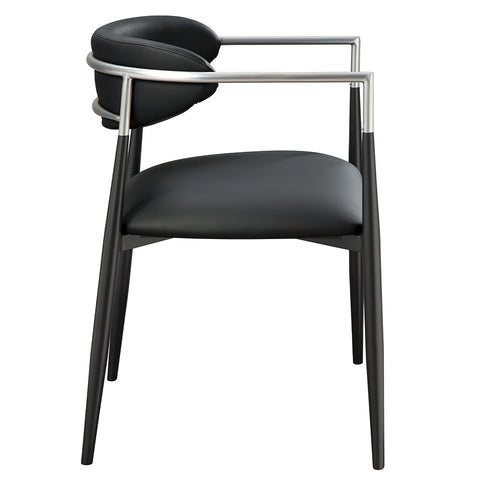 ACME Jaramillo Black Synthetic Leather Arm Chair (Set-2) Model DN03467