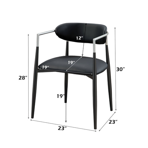 ACME Jaramillo Black Synthetic Leather Arm Chair (Set-2) Model DN03467
