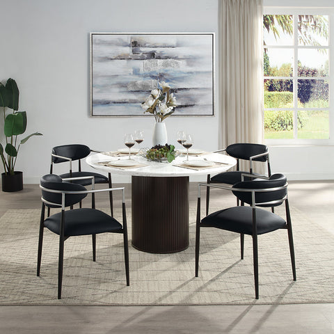 ACME Jaramillo Black Synthetic Leather Arm Chair (Set-2) Model DN03467