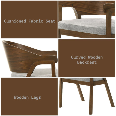 ACME Hoyte Walnut Arm Chair (Set-2) Model DN03487