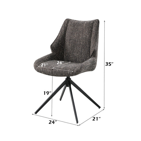 ACME Malika Brown Chenille Side Chair wSwivel (Set-2) Model DN03596