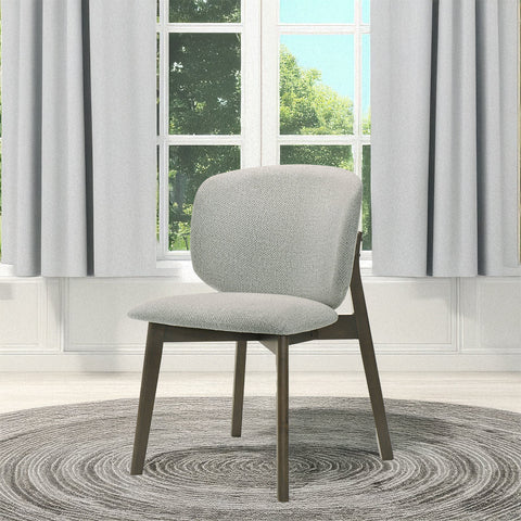 ACME Mallin Gray Chenille Walnut Side Chair (Set-2) Model DN03656